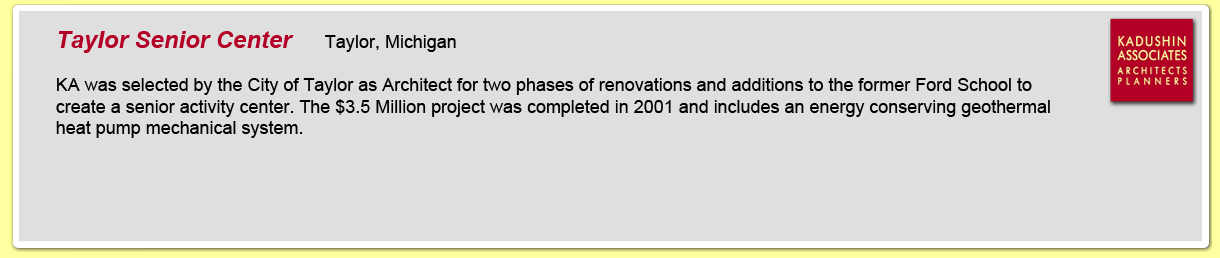 Taylor Senior Center words